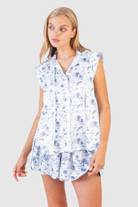 KOCH Aspen Top in Le Beach Toile Blue