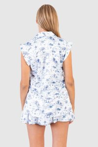 KOCH Aspen Top in Le Beach Toile Blue