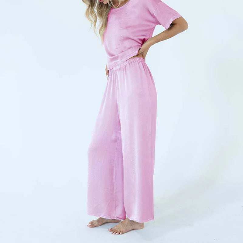 PJ Harlow Mo Crop Satin Palazzo Pant