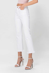 Bailey High Rise Raw Hem Crop Flare Jeans