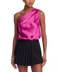 Steve Madden Sapphire Satin One Shoulder Bodysuit