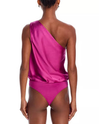 Steve Madden Sapphire Satin One Shoulder Bodysuit