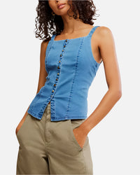 Free People A Moment In Time Denim Vest