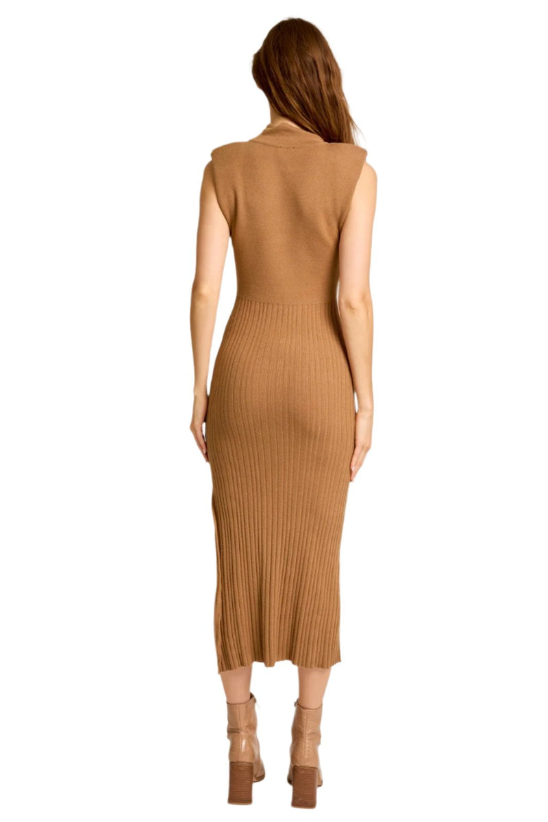 Tilly Mock Neck Slit Midi Dress