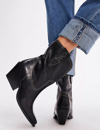 Free People Pitchfork Point Western Boots in Black