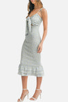 Wren Tie Front Smocked Midi Dress