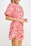 Delaney Ruched Puff Sleeve Dress