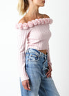 Becka Flower Off the Shoulder Sweater Top