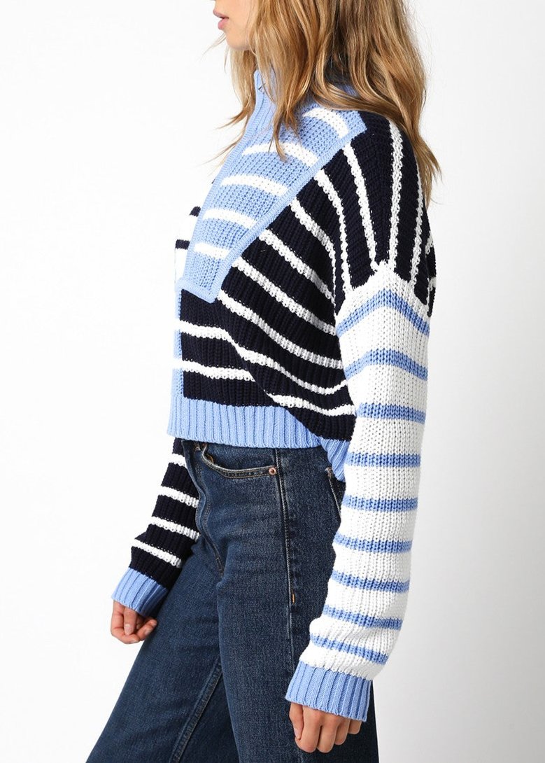 Kendall Half Zip Striped Sweater