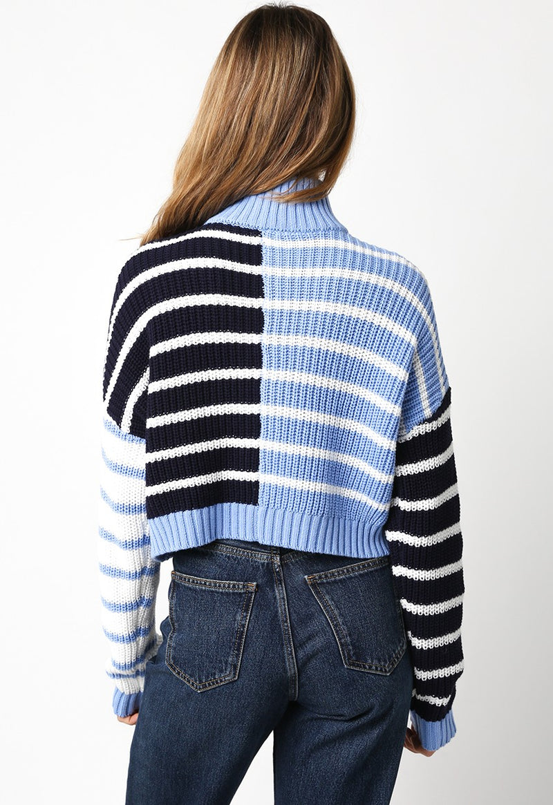 Kendall Half Zip Striped Sweater