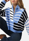 Kendall Half Zip Striped Sweater