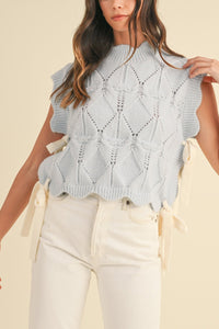 Wyatt Scalloped Side Bow Knit Vest