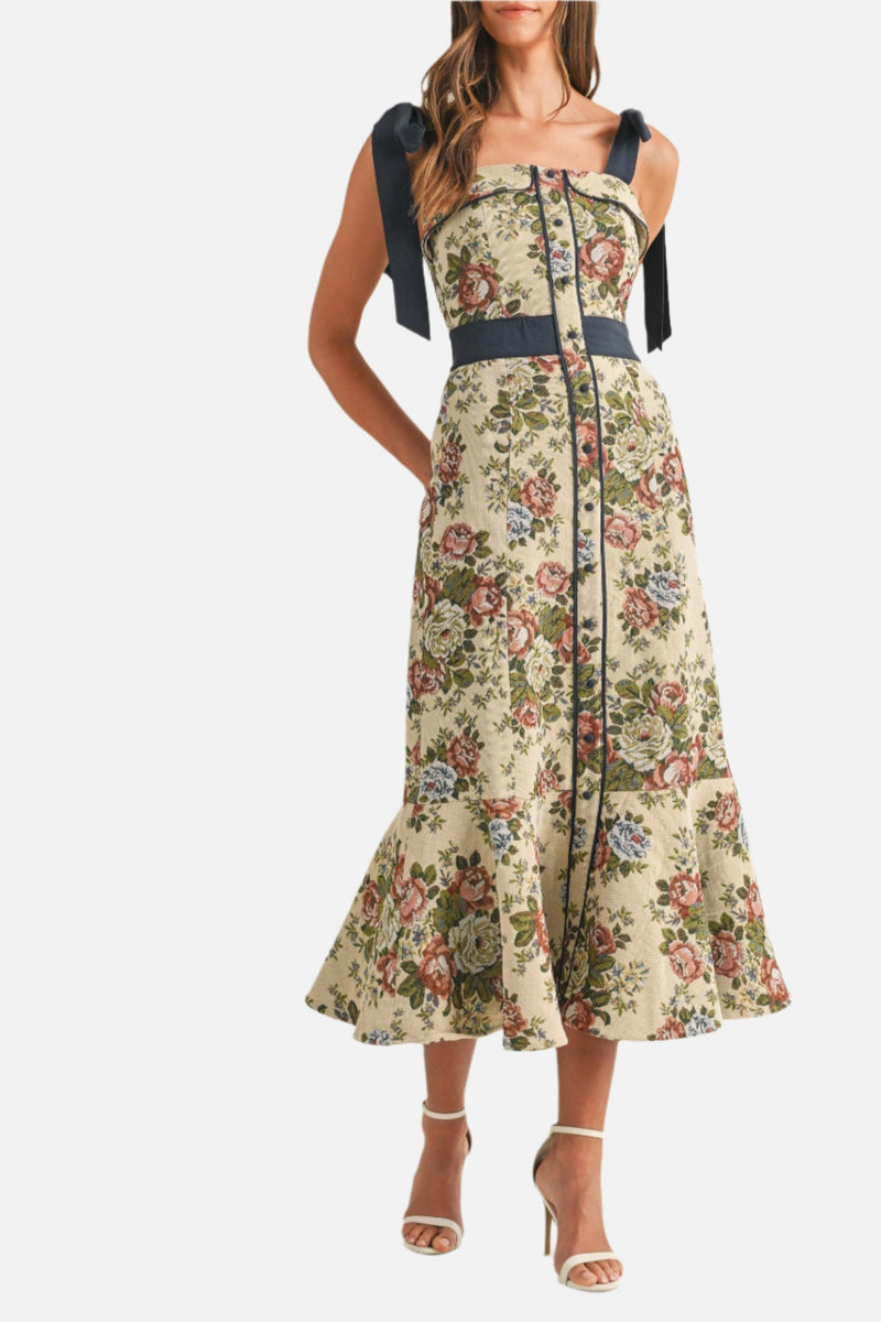 Palmer Floral Tapestry Midi Dress