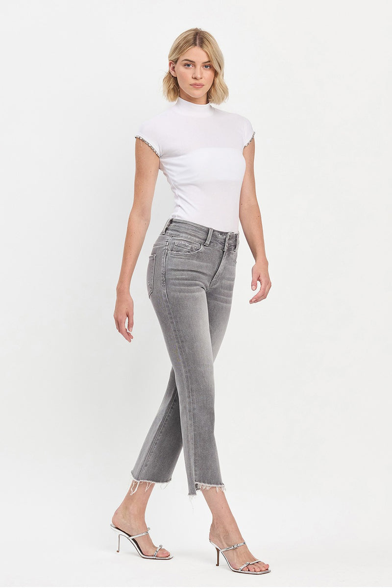 Izzie Slant Hem Mini Bootcut Jeans