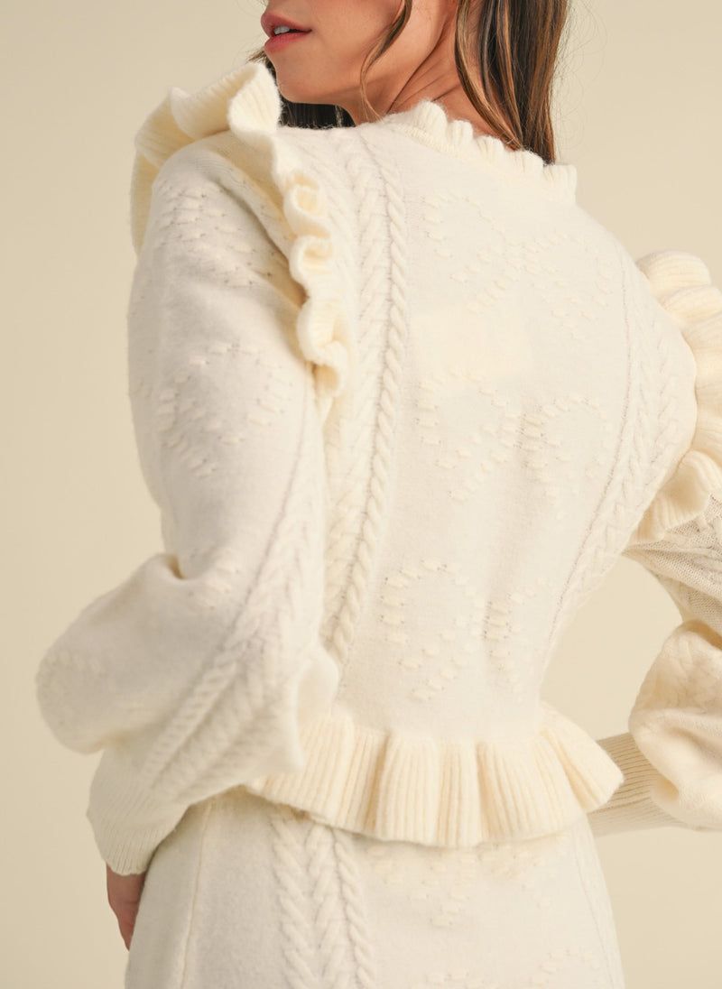 Molly Ruffle Knit Sweater Set