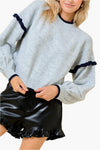 Regan Contrasting Ruffle Sweater