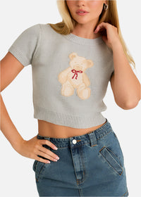 Teddy Short Sleeve Sweater Top