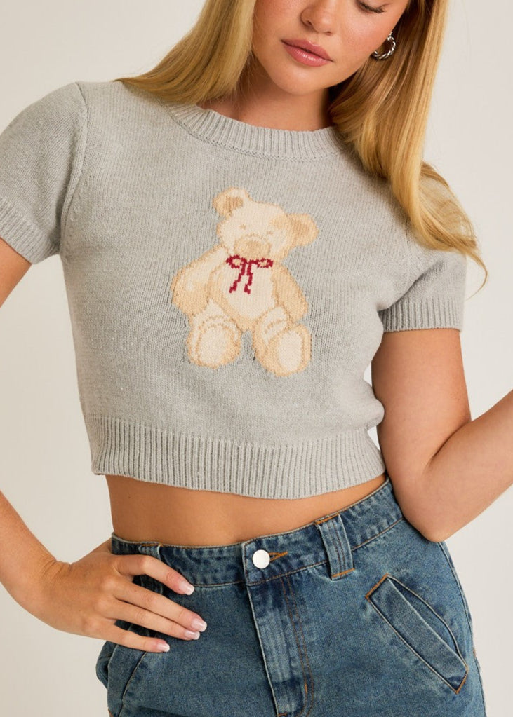 Teddy Short Sleeve Sweater Top