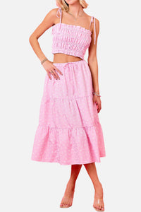 Leia Gingham Smocked Skirt Set