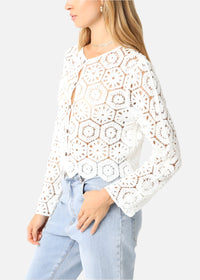 Lennox Crochet Button Top