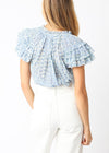 Joelle Ruffle Sleeve Printed Blouse