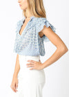 Joelle Ruffle Sleeve Printed Blouse