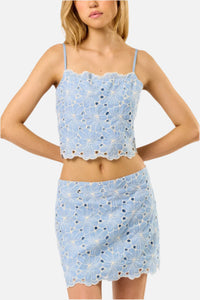 Mira Eyelet Tank & Mini Skirt Set