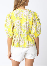 Loren Floral Tie Front Top