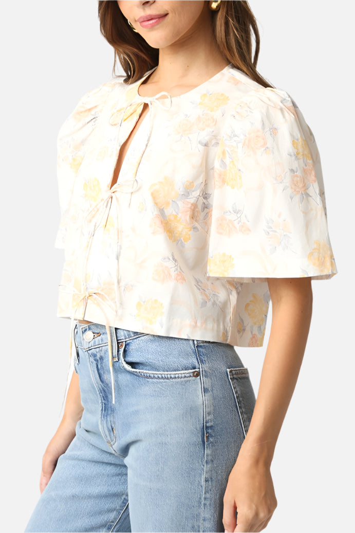 Moxie Floral Tie Top