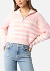 Gracie Half Zip Knit Stripe Sweater