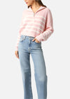 Gracie Half Zip Knit Stripe Sweater