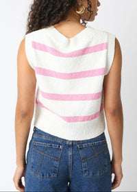 Hazel Stripe Sleeveless Sweater Top