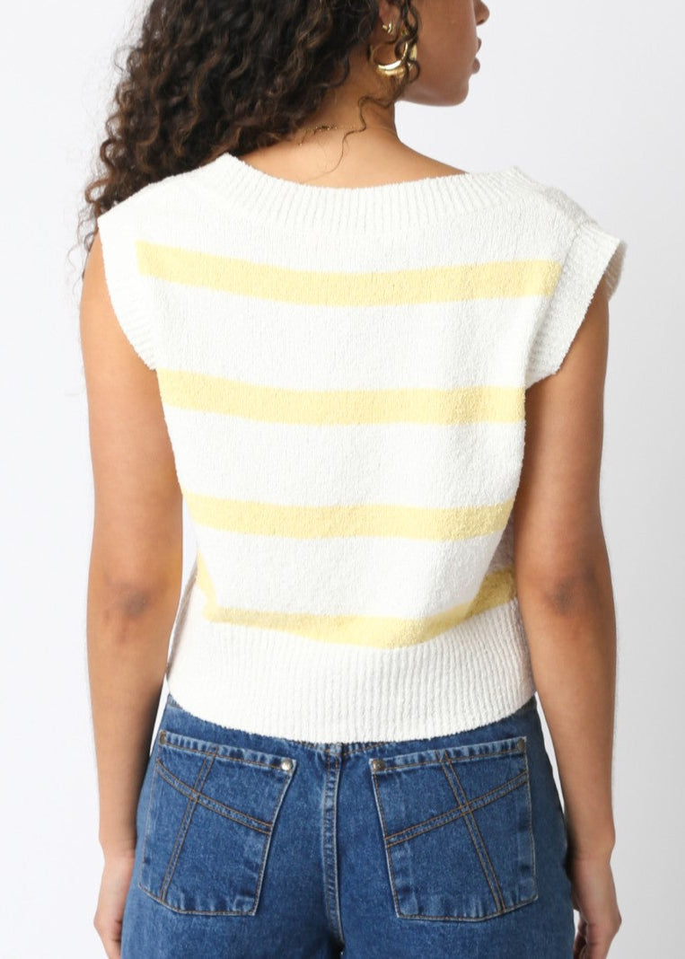 Hazel Stripe Sleeveless Sweater Top