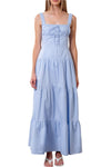 Moon River Corset Button Down Maxi Dress