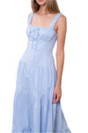 Moon River Corset Button Down Maxi Dress