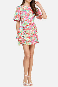 Sofi Ruched Puff Sleeve Dress