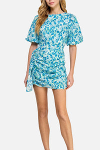 Maddie Ruched Puff Sleeve Dress