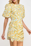 Alexis Ruched Puff Sleeve Dress