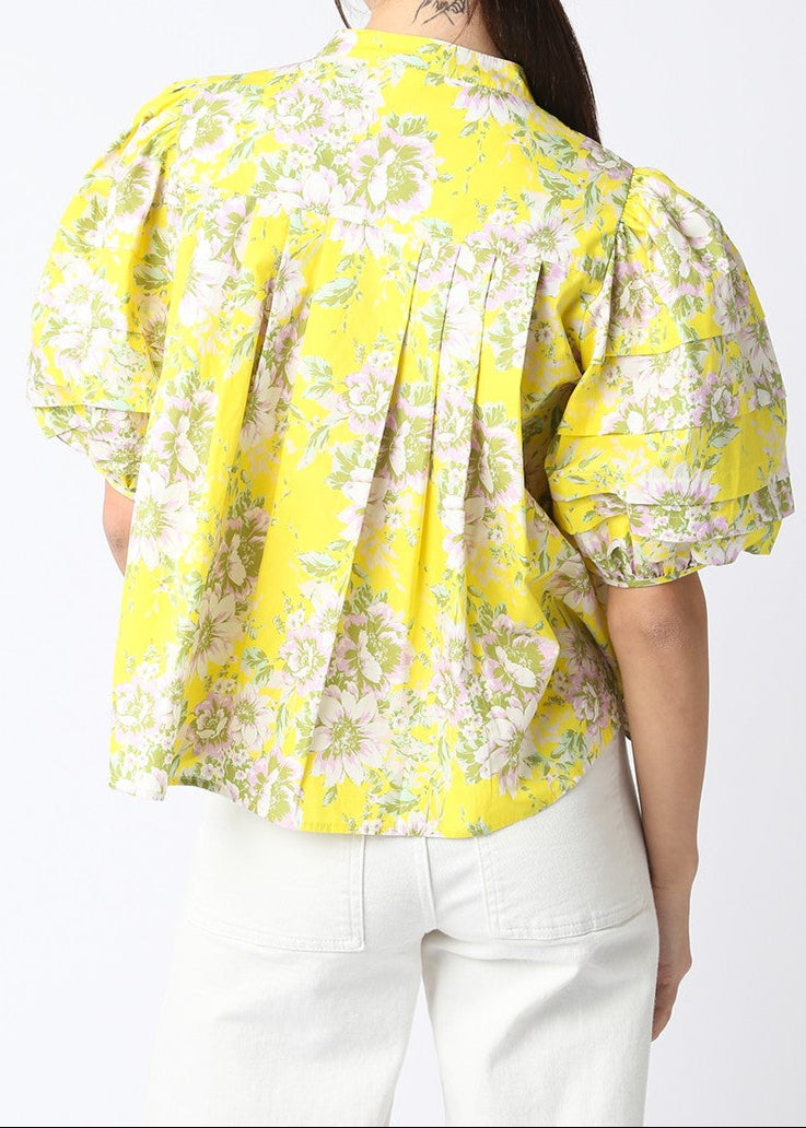 Sienna Floral Bubble Sleeve Top