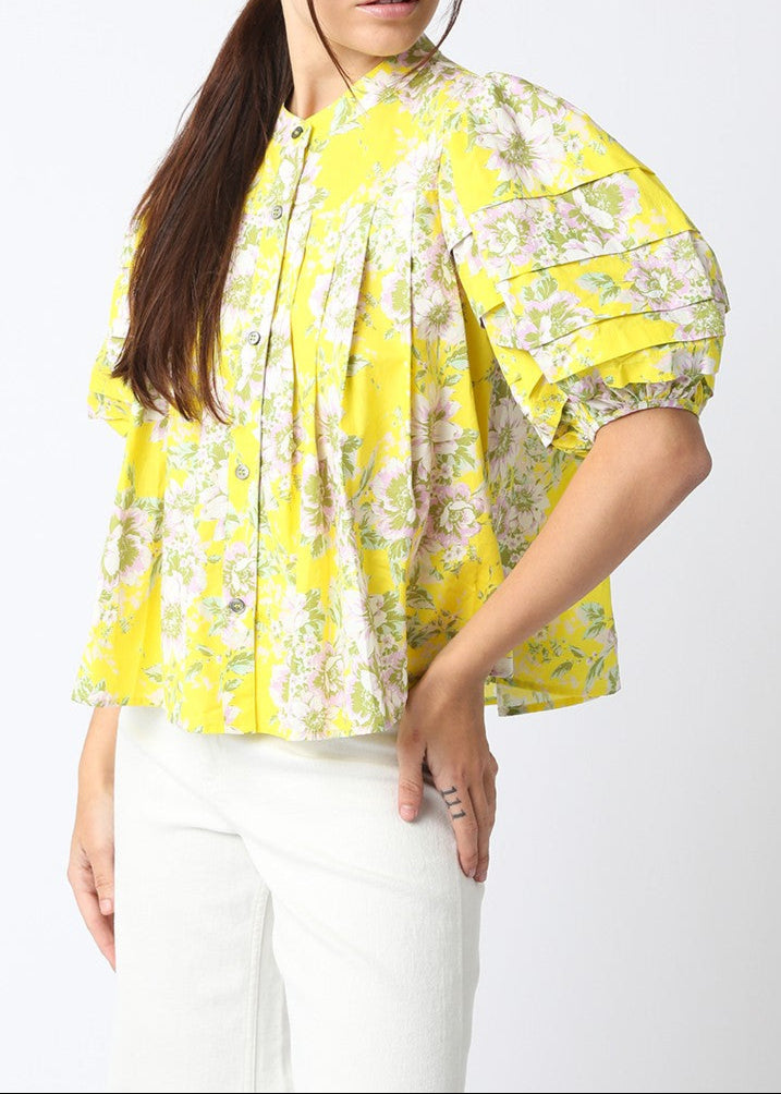 Sienna Floral Bubble Sleeve Top