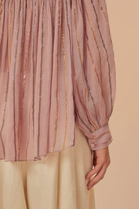 FARM Rio Pleated Yoke Long Sleeve Blouse