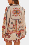 FARM Rio Mary Tiles Embroidered Blouse