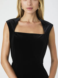 French Connection Stretch Velvet Square Neck Dress