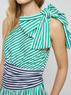 French Connection Alexis Cotton One Shoulder Striped Dress