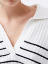 French Connection Vhari Collar Stripe Sweater