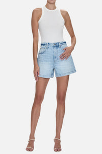 Pistola Saige High Rise A-Line Denim Shorts