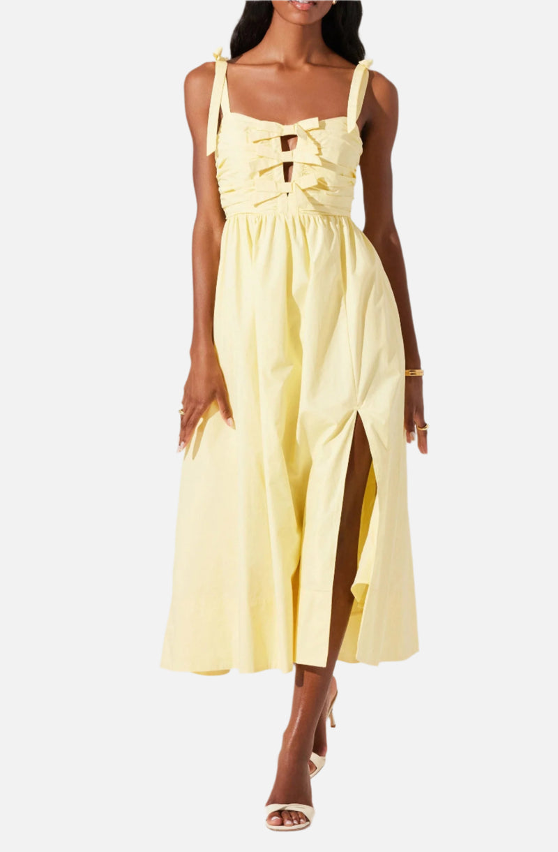 ASTR The Label Helia Bow Front Midi Dress