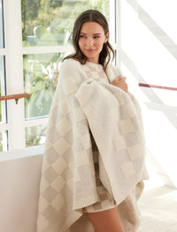 Barefoot Dreams CozyChic Cotton Checkered Throw Blanket