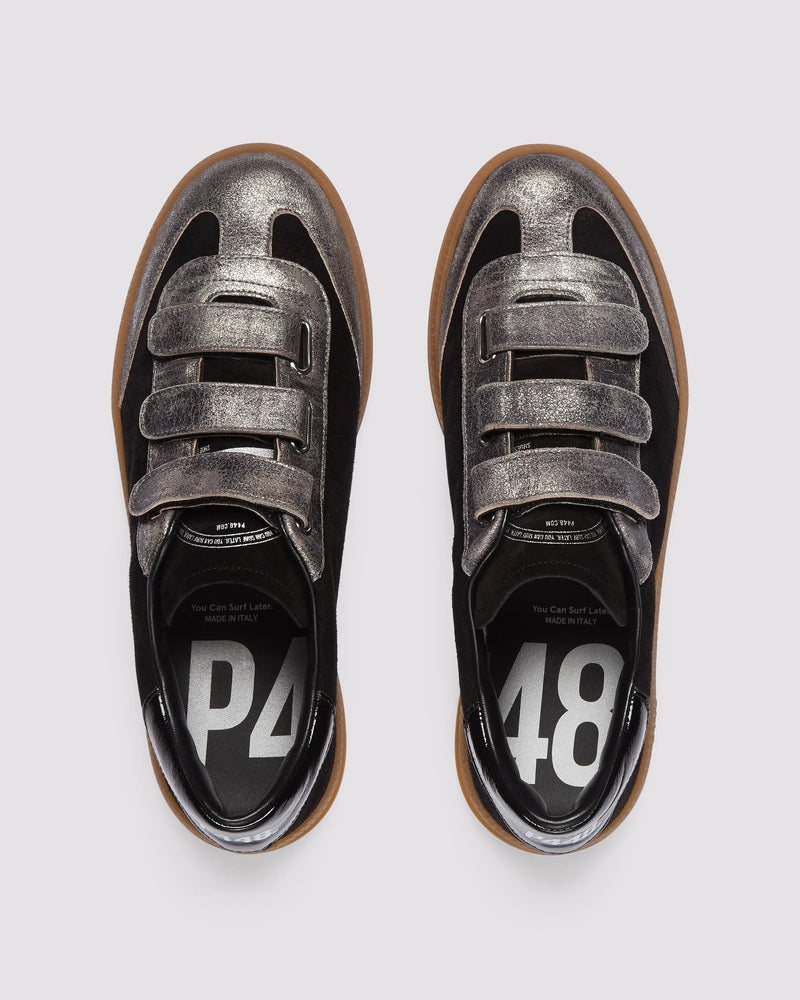 P448 Monza Velcro Black Sneaker