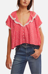 Free People Truly Yours Printed Blouse